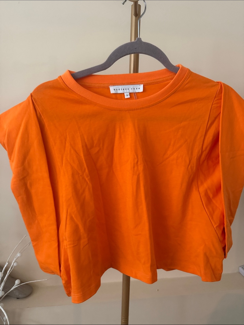 Endless Rose Bright Orange Short Sleeve Crewneck Top